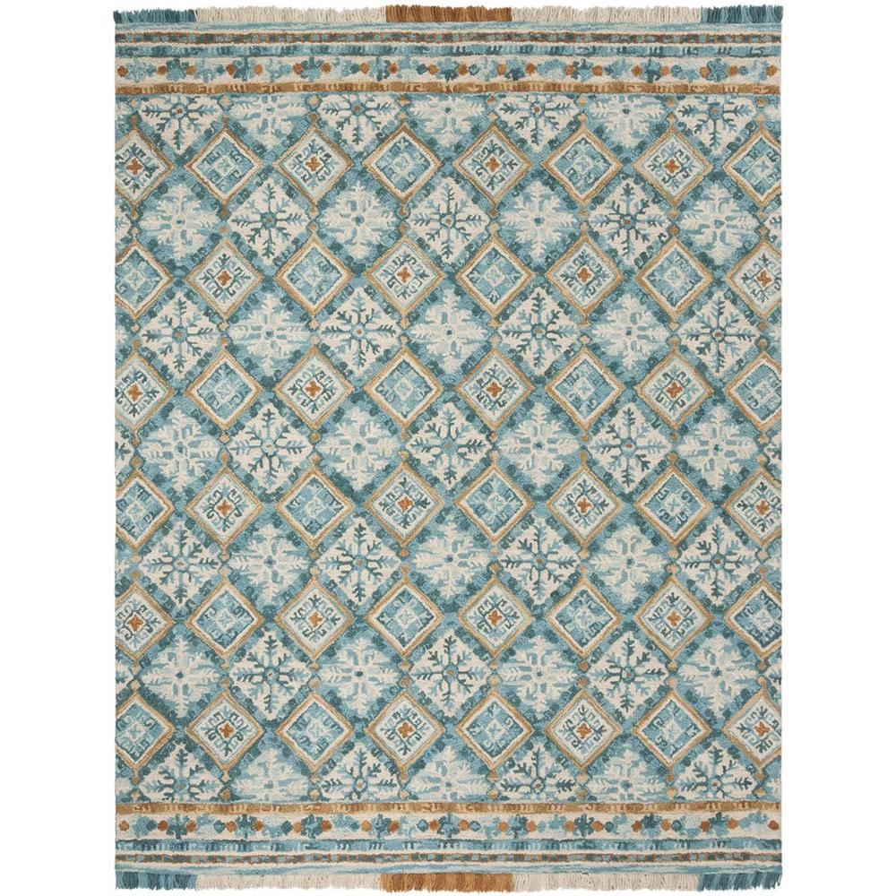 BLOSSOM, IVORY / TEAL, 8' X 10', Area Rug. Picture 1