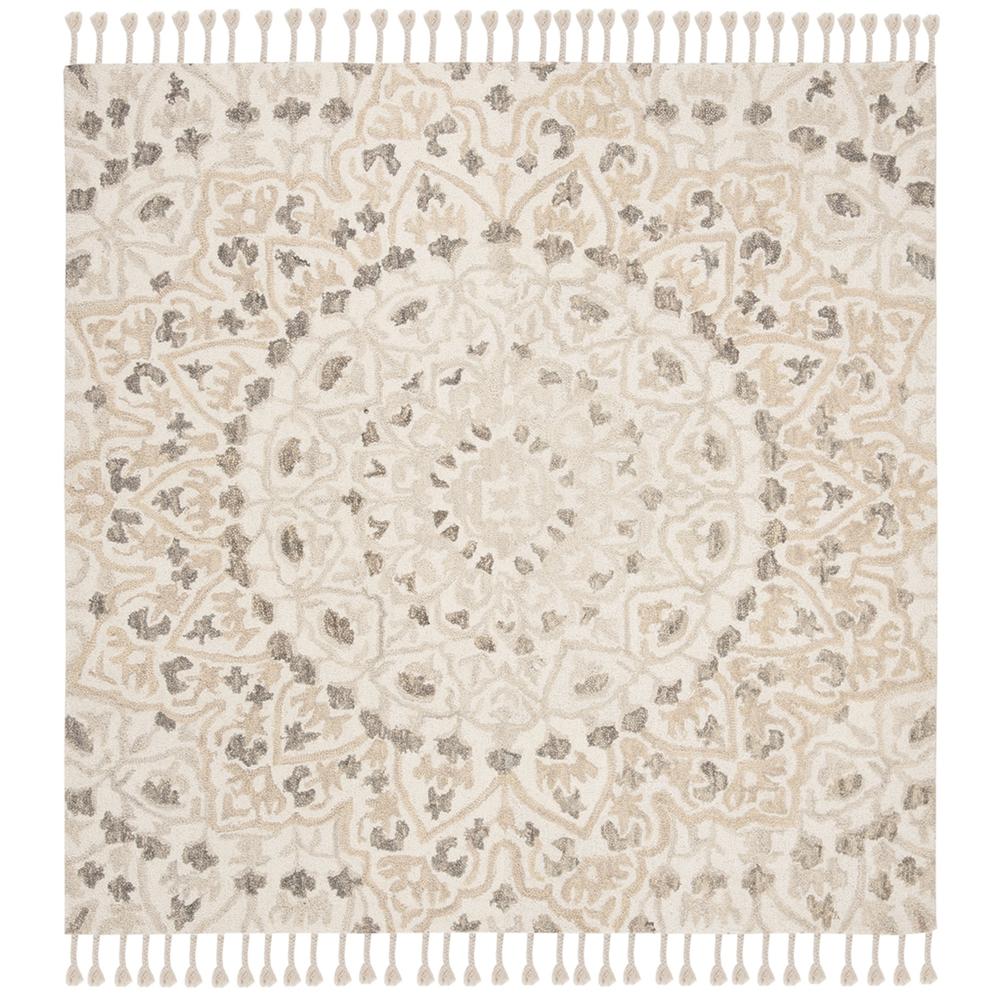 BLOSSOM, IVORY / TAUPE, 6' X 6' Square, Area Rug. Picture 1
