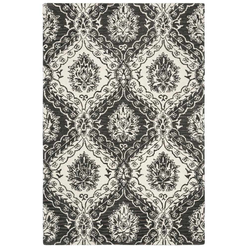 BLOSSOM, CHARCOAL / IVORY, 4' X 6', Area Rug, BLM601H-4. Picture 1