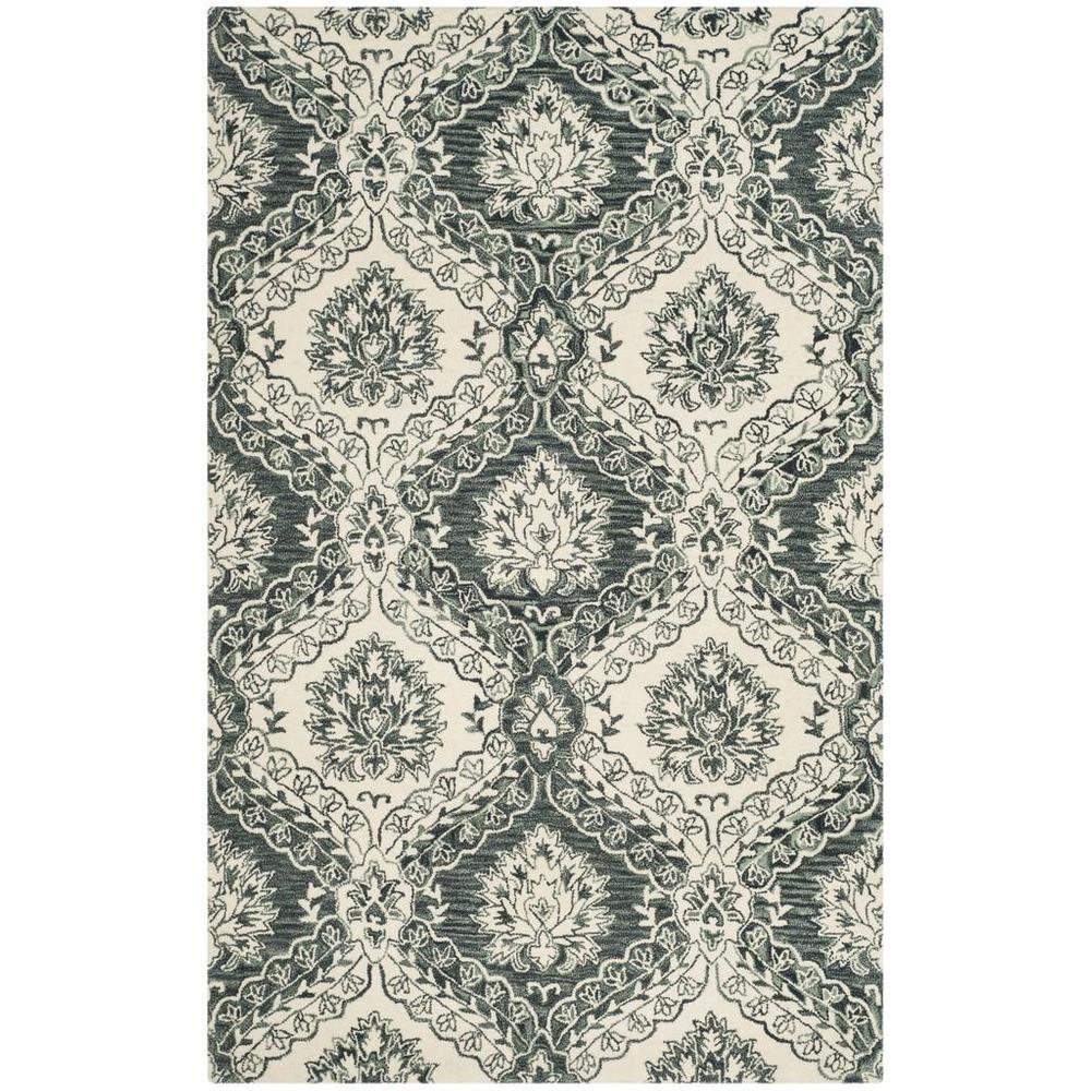 BLOSSOM, BLUE / IVORY, 5' X 8', Area Rug, BLM601M-5. Picture 1