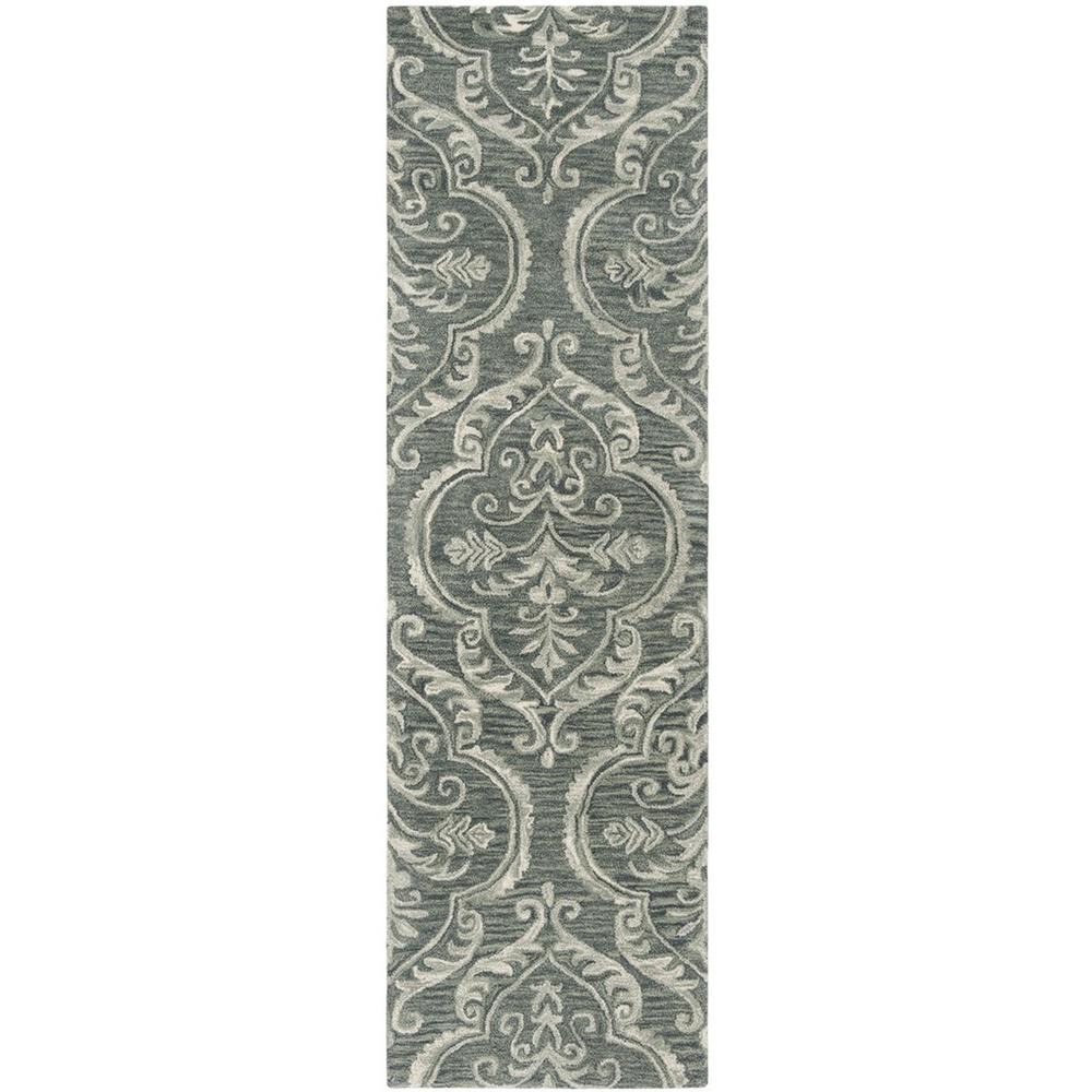 BLOSSOM, BLUE / SAGE, 2'-3" X 8', Area Rug. Picture 1