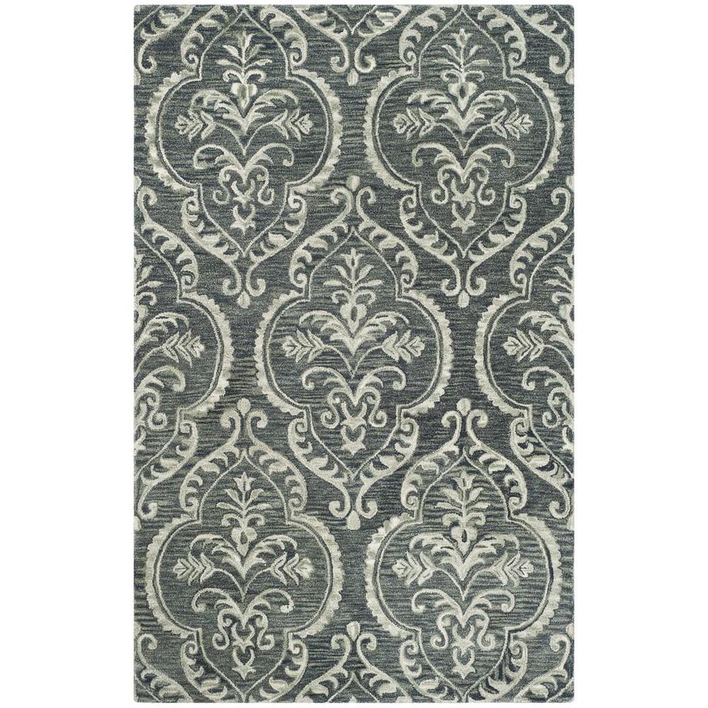 BLOSSOM, BLUE / SAGE, 5' X 8', Area Rug. Picture 1
