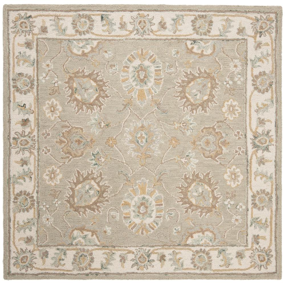 BLOSSOM, SAGE / IVORY, 6' X 6' Square, Area Rug, BLM702W-6SQ. Picture 1