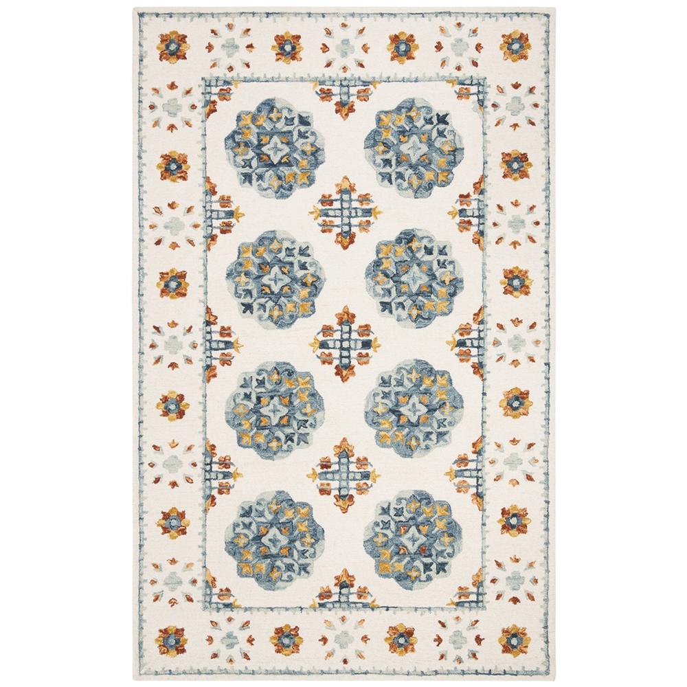BLOSSOM, BLUE / IVORY, 4' X 6', Area Rug, BLM901A-4. Picture 1