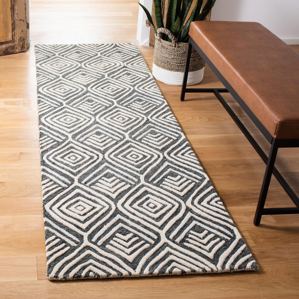 BLOSSOM, IVORY / GREY, 2'-3" X 8', Area Rug, BLM936G-28. Picture 2