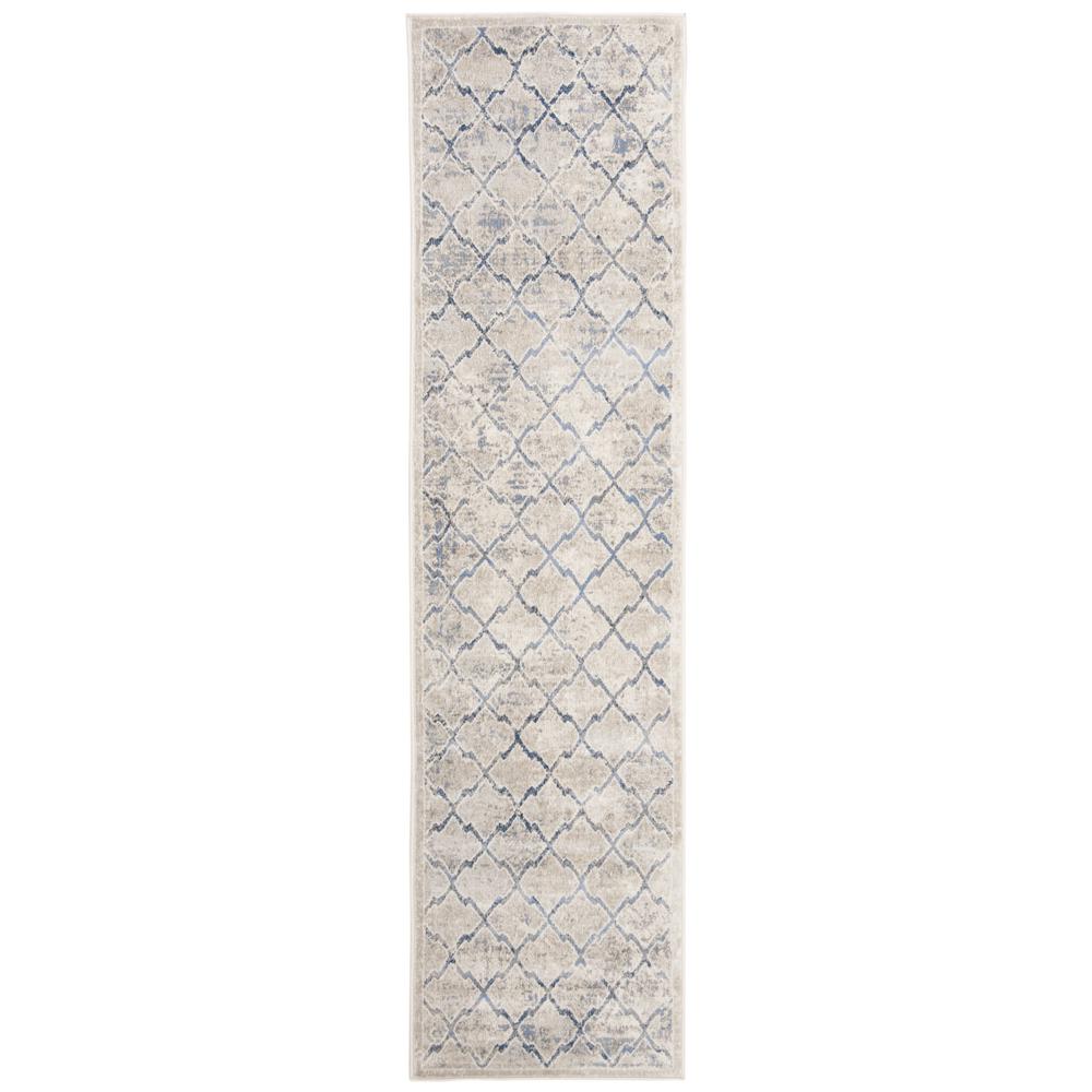 BRENTWOOD, LIGHT GREY / BLUE, 2' X 8', Area Rug, BNT809G-28. Picture 1
