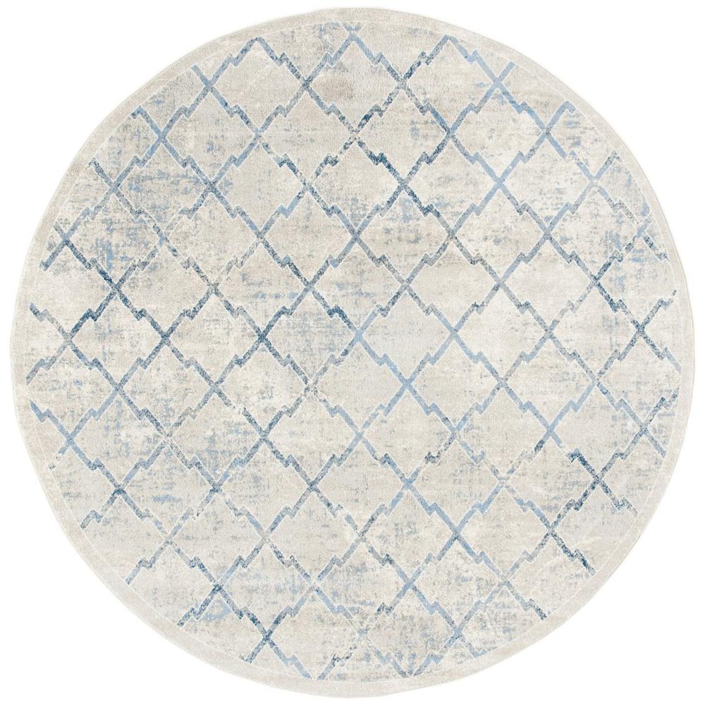 BRENTWOOD, LIGHT GREY / BLUE, 6'-7" X 6'-7" Round, Area Rug, BNT809G-7R. Picture 1