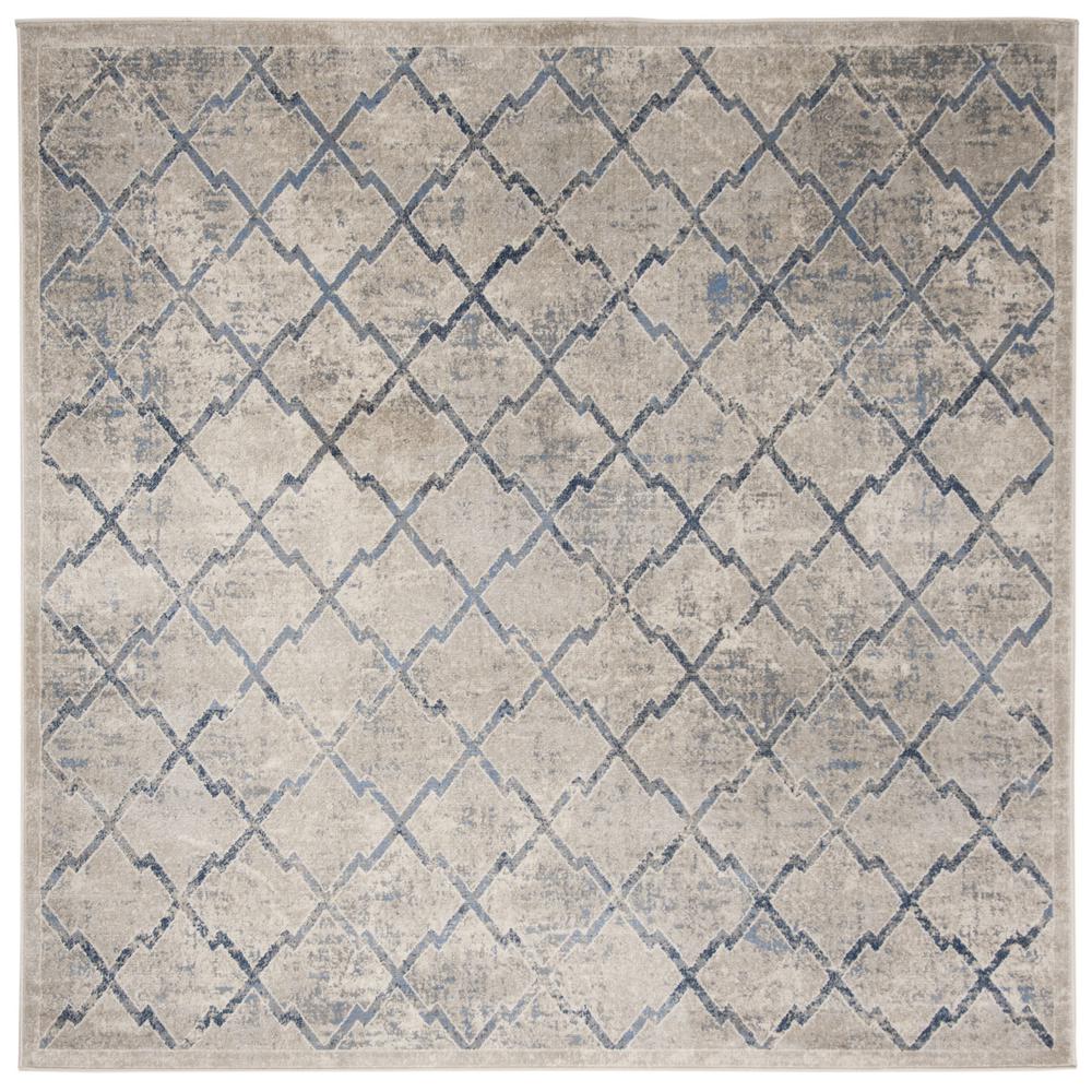 BRENTWOOD, LIGHT GREY / BLUE, 6'-7" X 6'-7" Square, Area Rug, BNT809G-7SQ. Picture 1