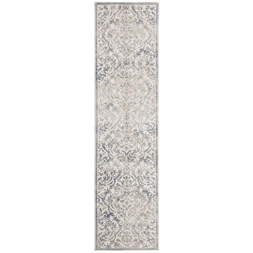 BRENTWOOD, LIGHT GREY / BLUE, 2' X 8', Area Rug, BNT810G-28. Picture 1