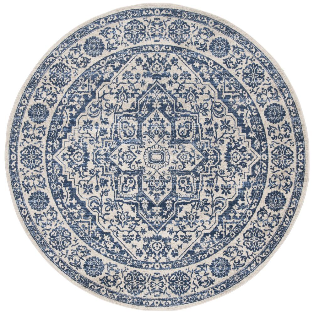 BRENTWOOD, NAVY / LIGHT GREY, 6'-7" X 6'-7" Round, Area Rug, BNT832M-7R. Picture 1