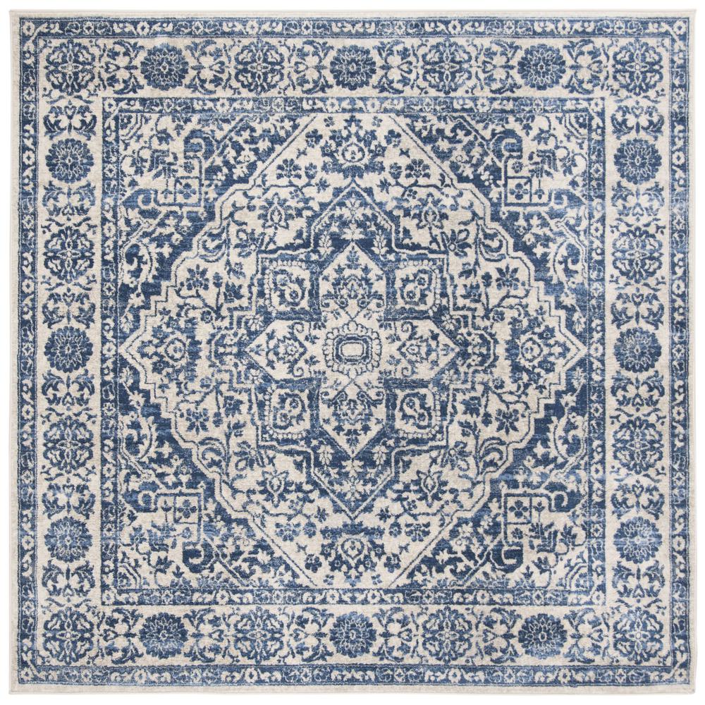 BRENTWOOD, NAVY / LIGHT GREY, 6'-7" X 6'-7" Square, Area Rug, BNT832M-7SQ. Picture 1