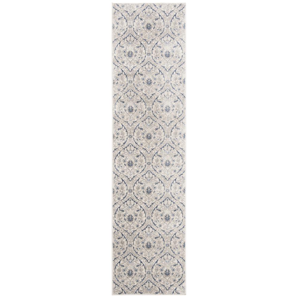 BRENTWOOD, LIGHT GREY / BLUE, 2' X 8', Area Rug, BNT860G-28. Picture 1