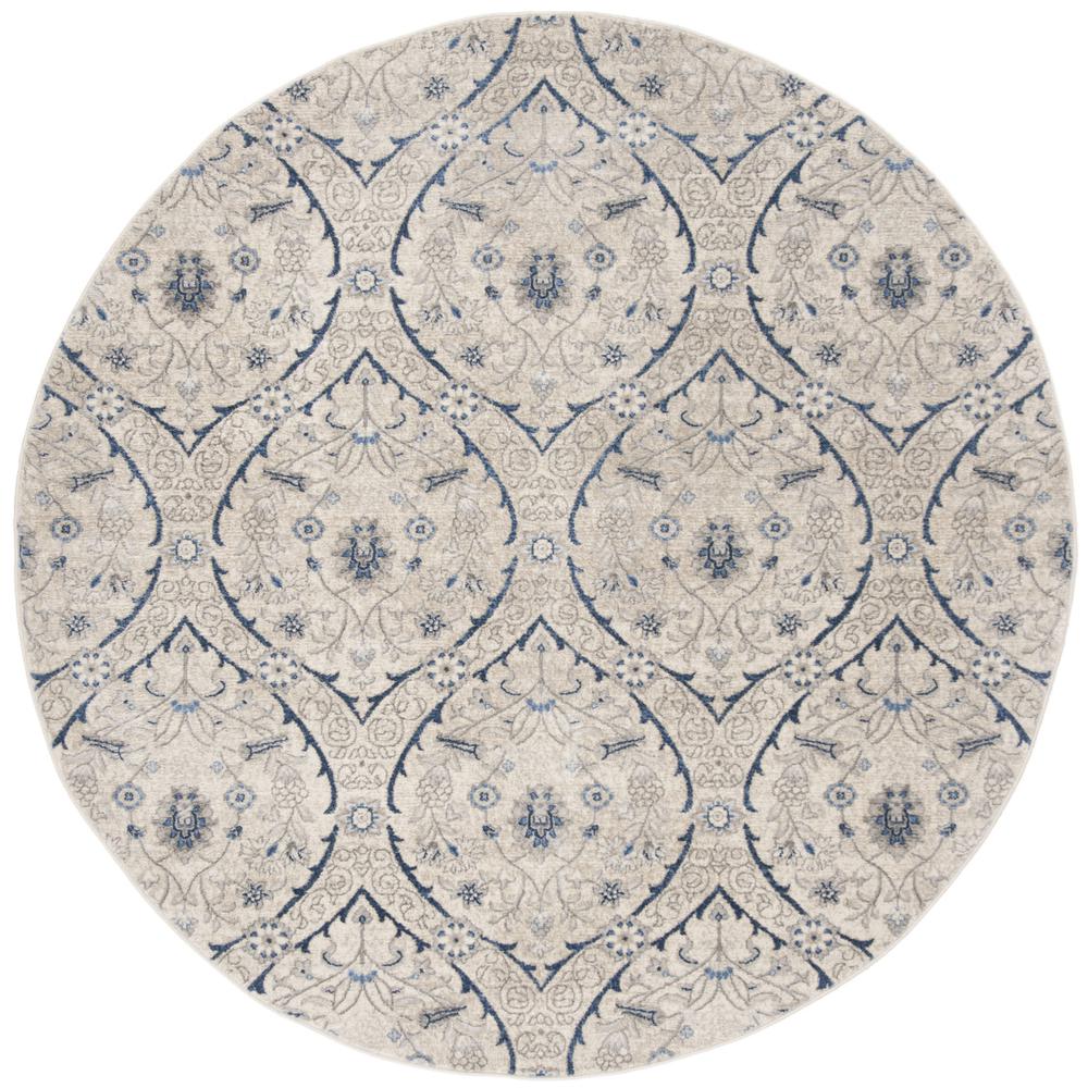 BRENTWOOD, LIGHT GREY / BLUE, 6'-7" X 6'-7" Round, Area Rug, BNT860G-7R. Picture 1