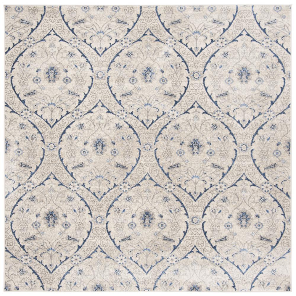 BRENTWOOD, LIGHT GREY / BLUE, 6'-7" X 6'-7" Square, Area Rug, BNT860G-7SQ. Picture 1