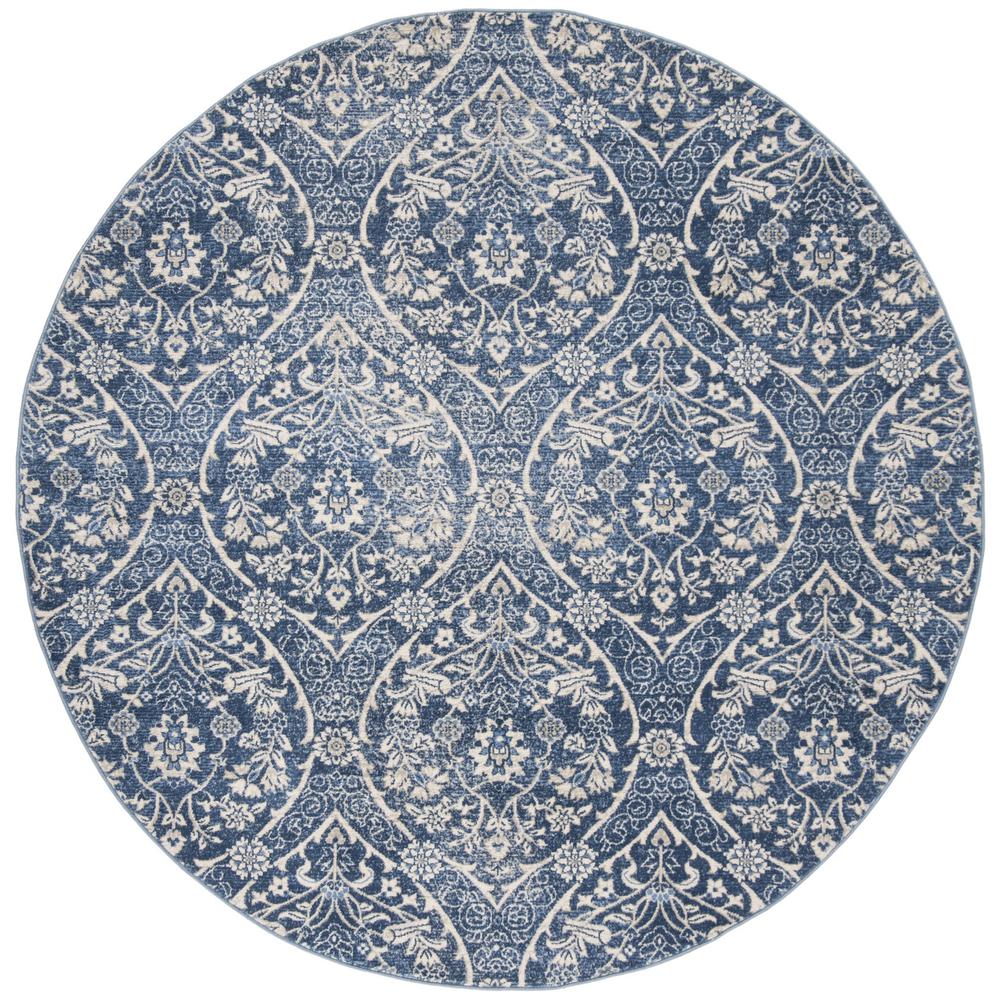 BRENTWOOD, NAVY / LIGHT GREY, 6'-7" X 6'-7" Round, Area Rug, BNT860M-7R. Picture 1