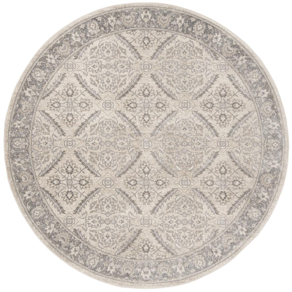 BRENTWOOD, CREAM / GREY, 6'-7" X 6'-7" Round, Area Rug, BNT863B-7R. Picture 1