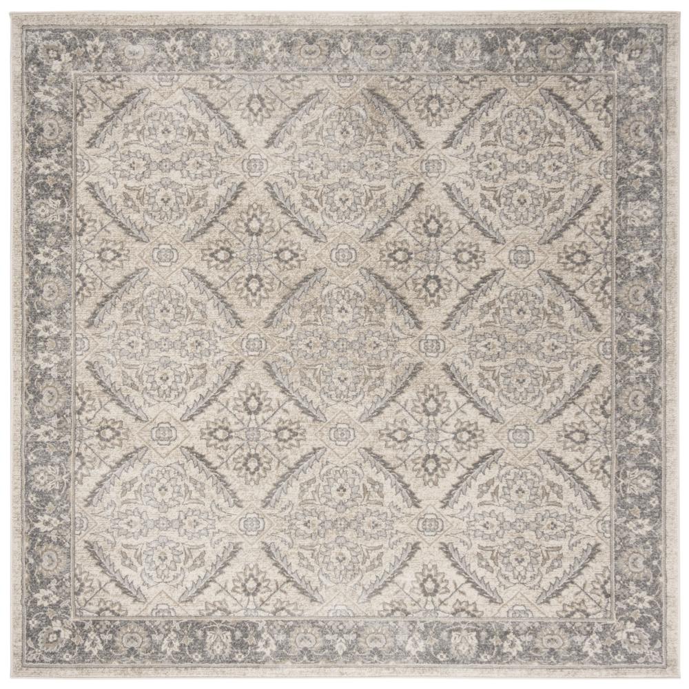 BRENTWOOD, CREAM / GREY, 6'-7" X 6'-7" Square, Area Rug, BNT863B-7SQ. Picture 1