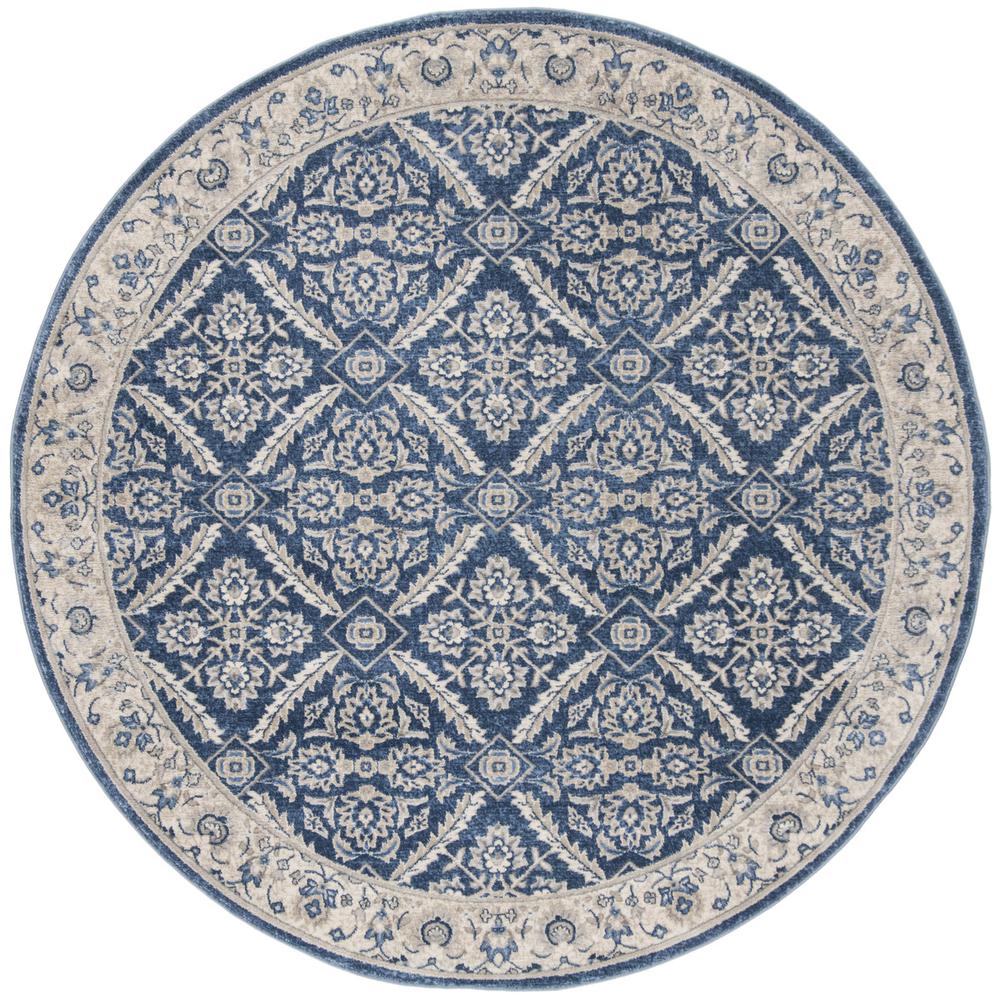 BRENTWOOD, NAVY / CREME, 6'-7" X 6'-7" Round, Area Rug, BNT863N-7R. Picture 1