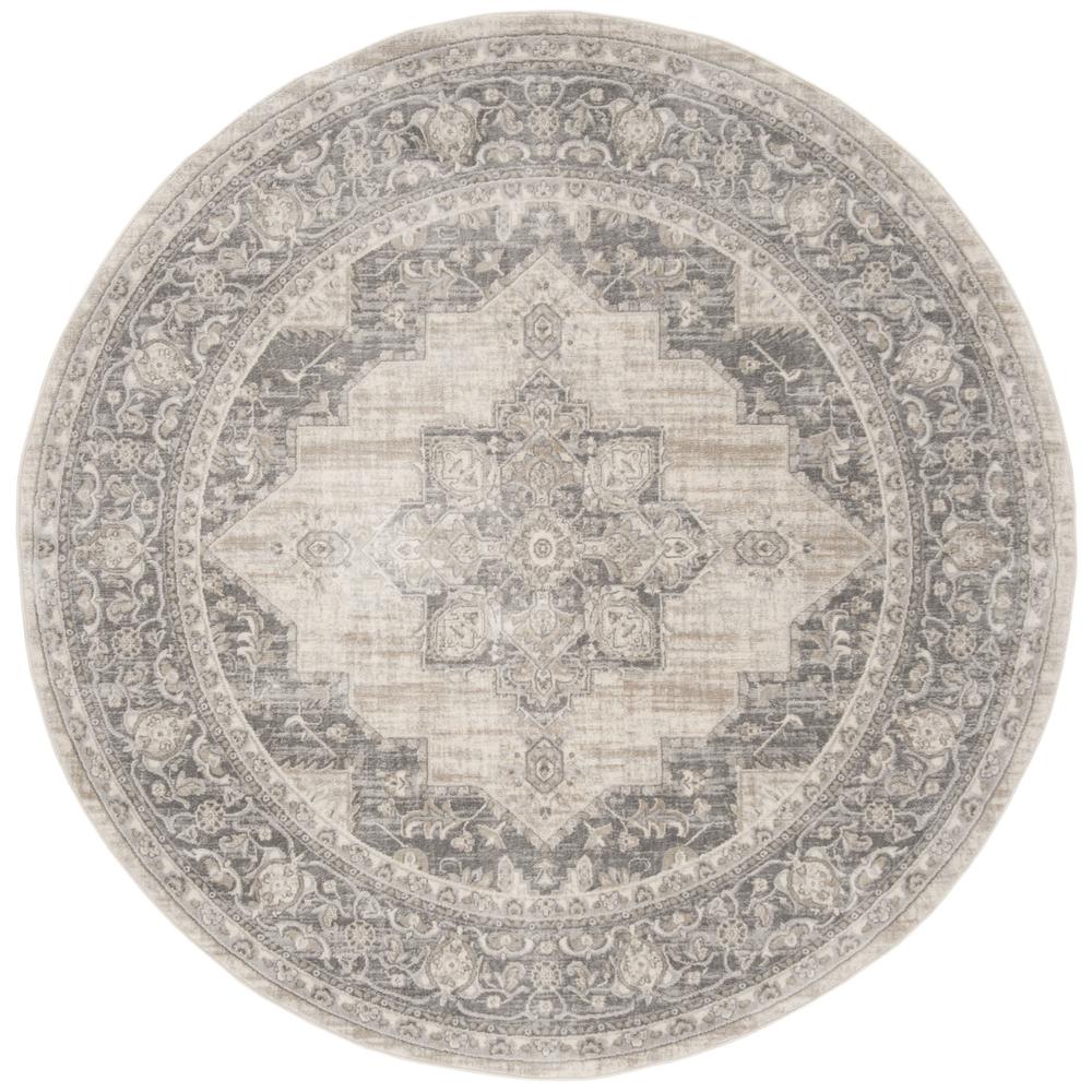BRENTWOOD, CREAM / GREY, 6'-7" X 6'-7" Round, Area Rug, BNT865B-7R. Picture 1