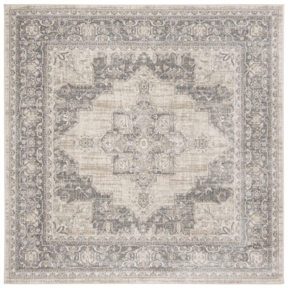 BRENTWOOD, CREAM / GREY, 6'-7" X 6'-7" Square, Area Rug, BNT865B-7SQ. Picture 1