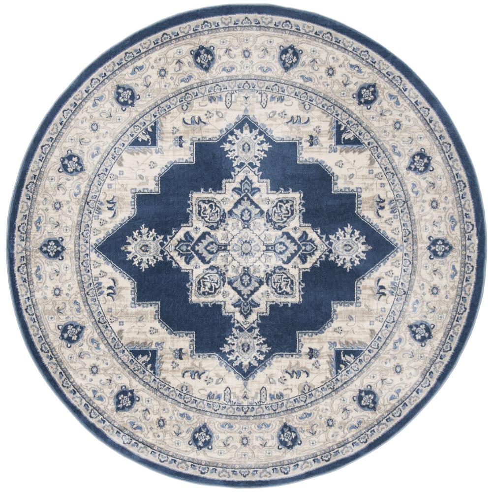 BRENTWOOD, NAVY / CREME, 6'-7" X 6'-7" Round, Area Rug, BNT865N-7R. Picture 1