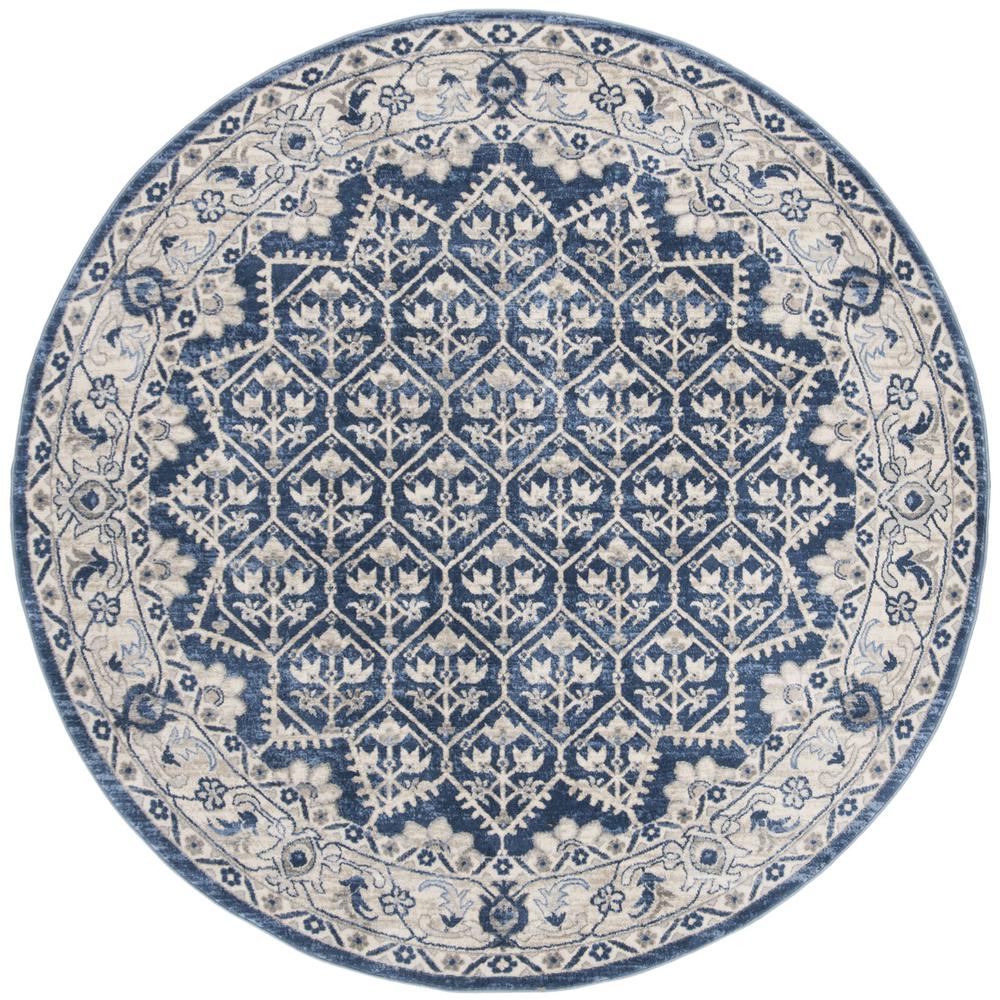 BRENTWOOD, NAVY / LIGHT GREY, 6'-7" X 6'-7" Round, Area Rug, BNT869M-7R. Picture 1