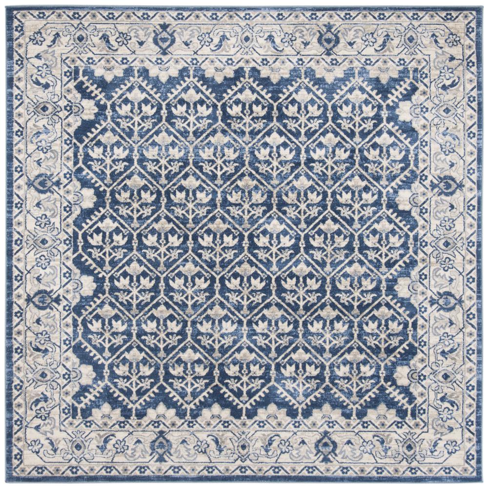 BRENTWOOD, NAVY / LIGHT GREY, 6'-7" X 6'-7" Square, Area Rug, BNT869M-7SQ. Picture 1