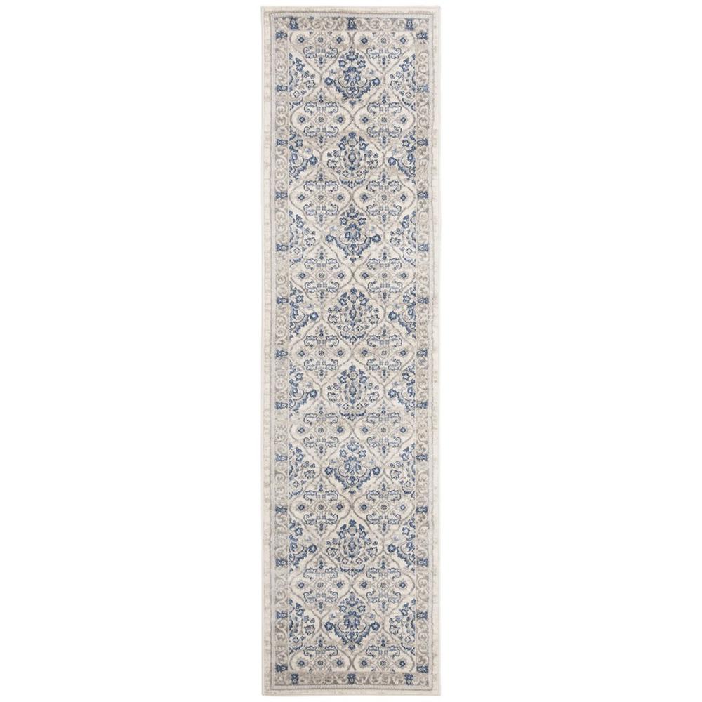 BRENTWOOD, LIGHT GREY / BLUE, 2' X 8', Area Rug, BNT870G-28. Picture 1