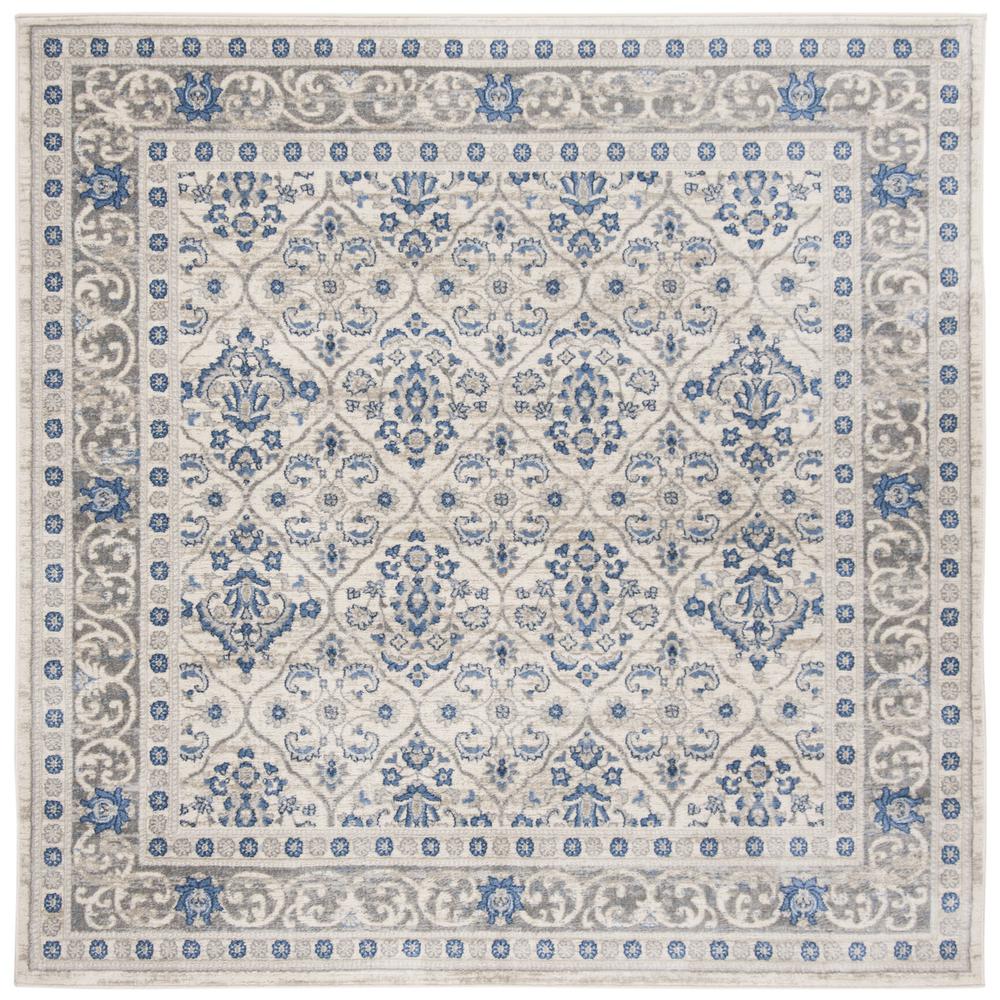 BRENTWOOD, LIGHT GREY / BLUE, 6'-7" X 6'-7" Square, Area Rug, BNT870G-7SQ. Picture 1
