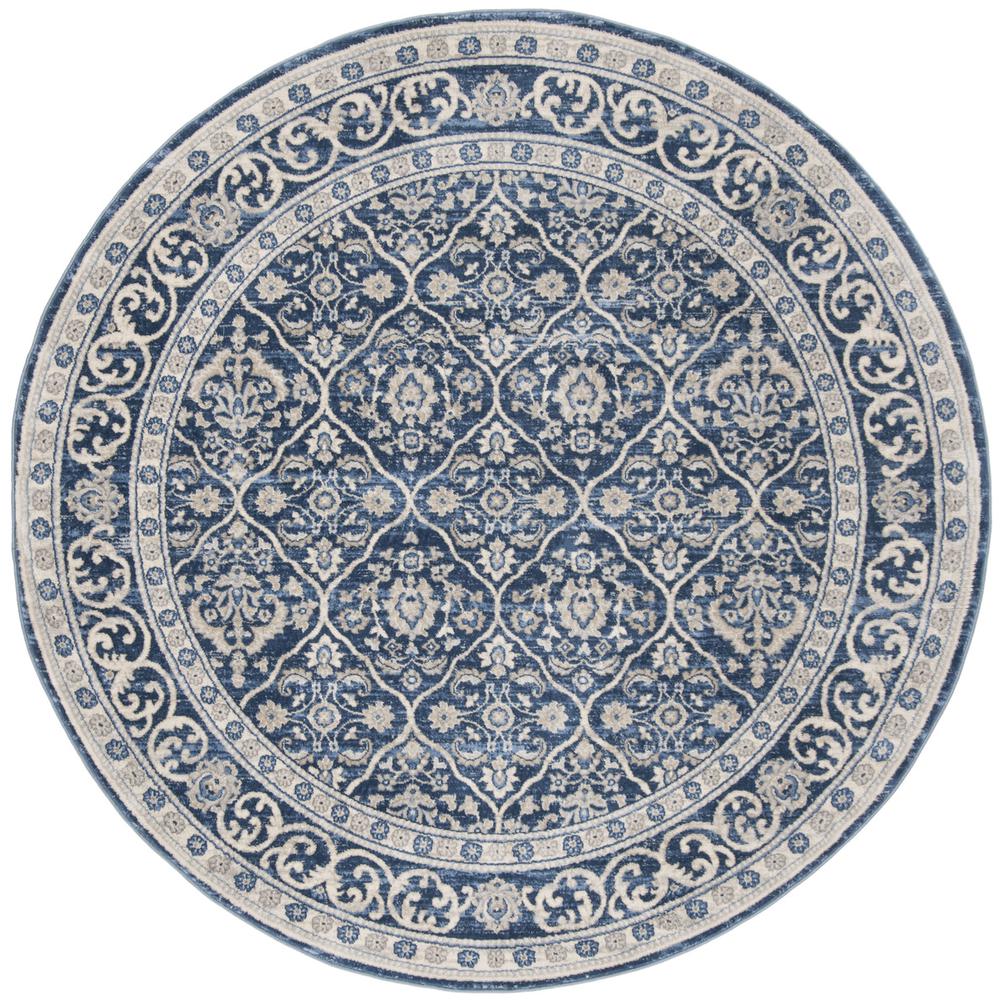BRENTWOOD, NAVY / LIGHT GREY, 6'-7" X 6'-7" Round, Area Rug, BNT870M-7R. Picture 1