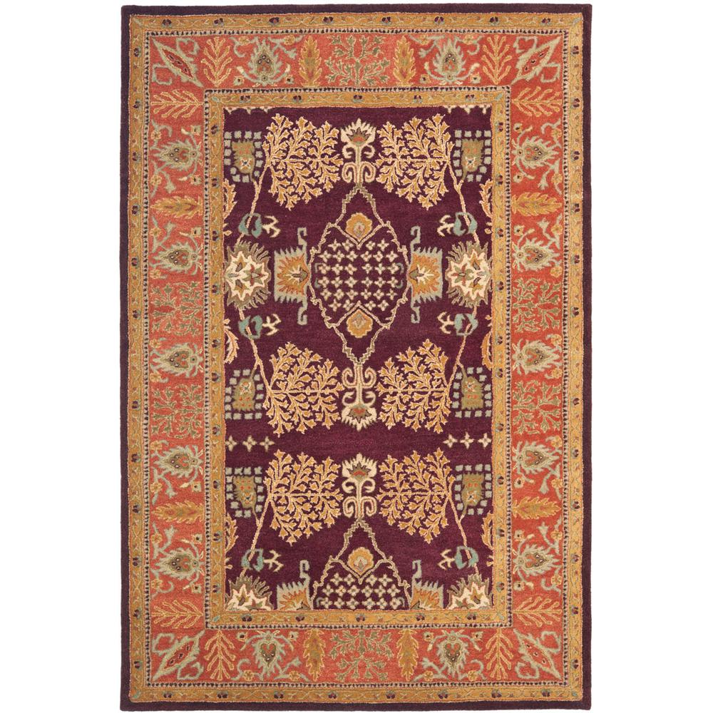BERGAMA, RED / RUST, 5' X 8', Area Rug. Picture 1
