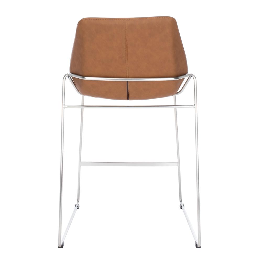 Alexis Mid Century Counter Stool, Matte Cigar Brown. Picture 2