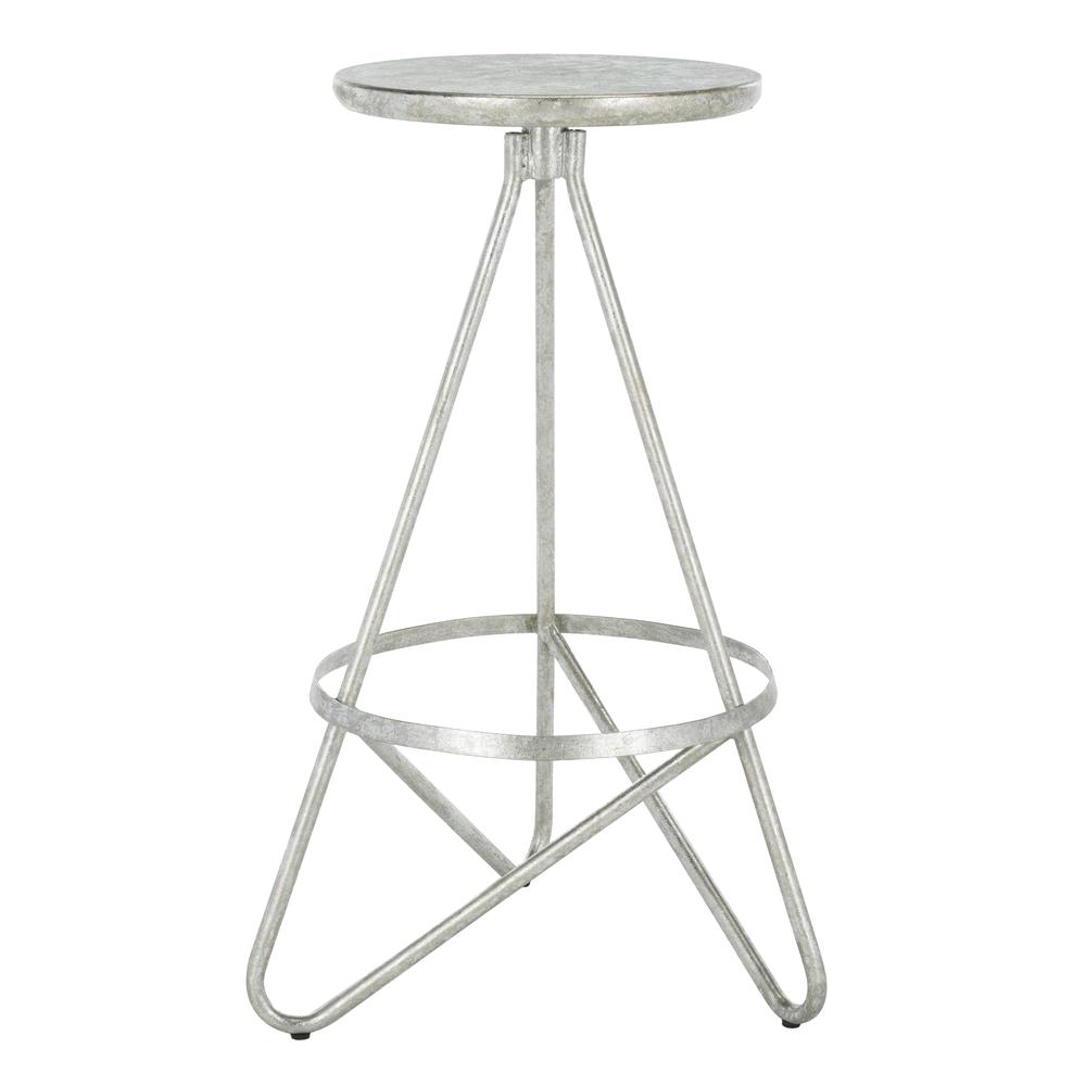 Galexia Bar Stool, Silver Leaf. Picture 1