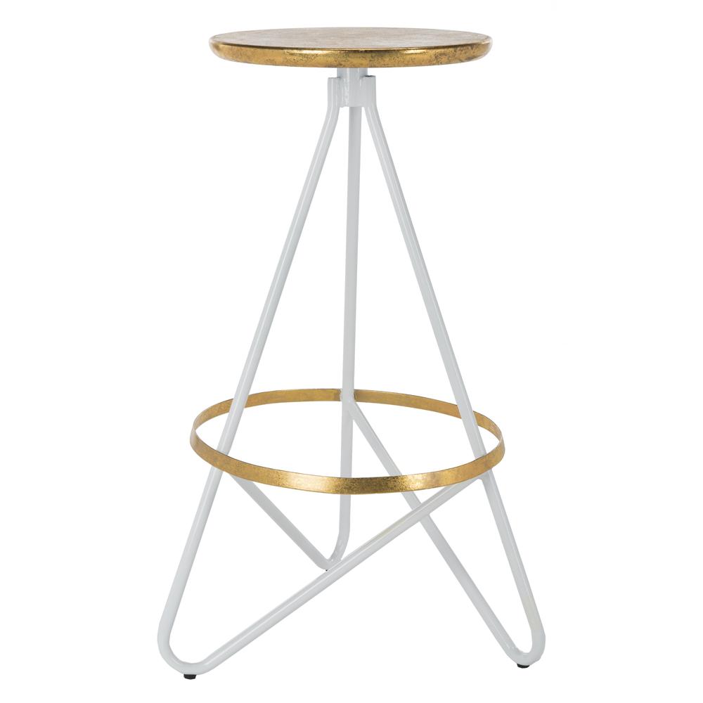 Galexia Bar Stool, White/Gold Top. The main picture.