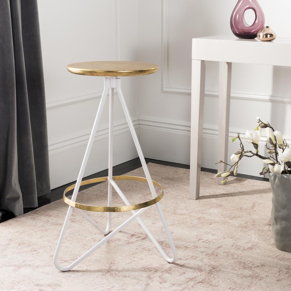 Galexia Bar Stool, White/Gold Top. Picture 5