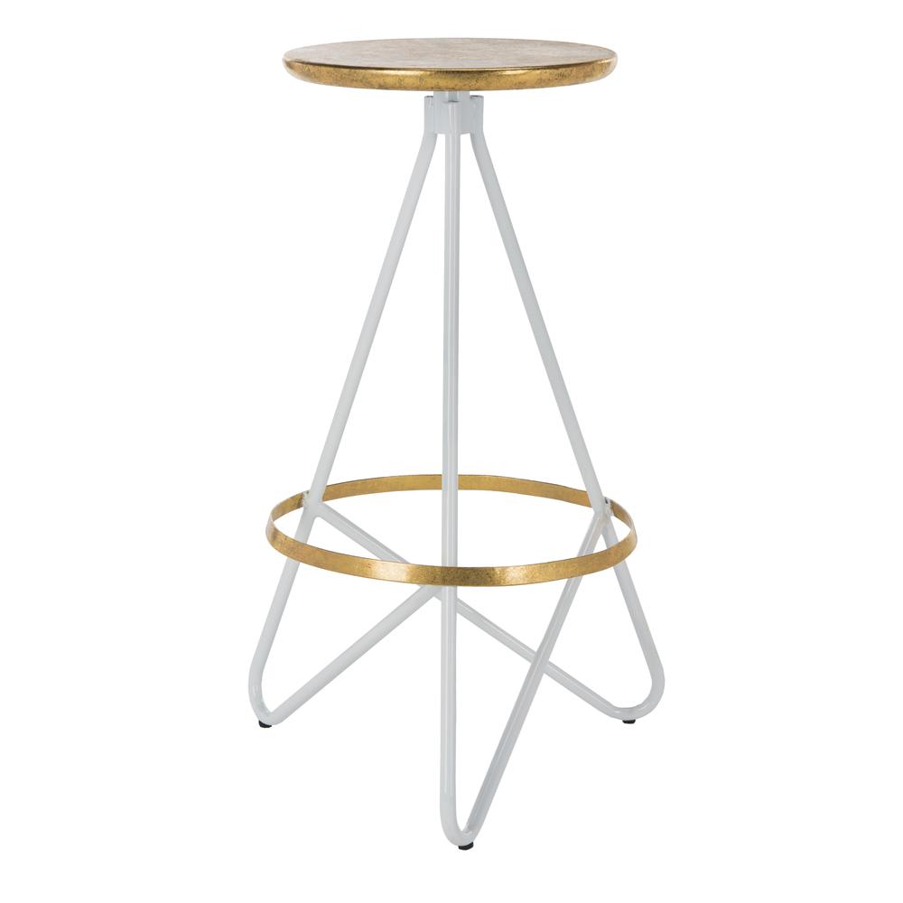 Galexia Bar Stool, White/Gold Top. Picture 7