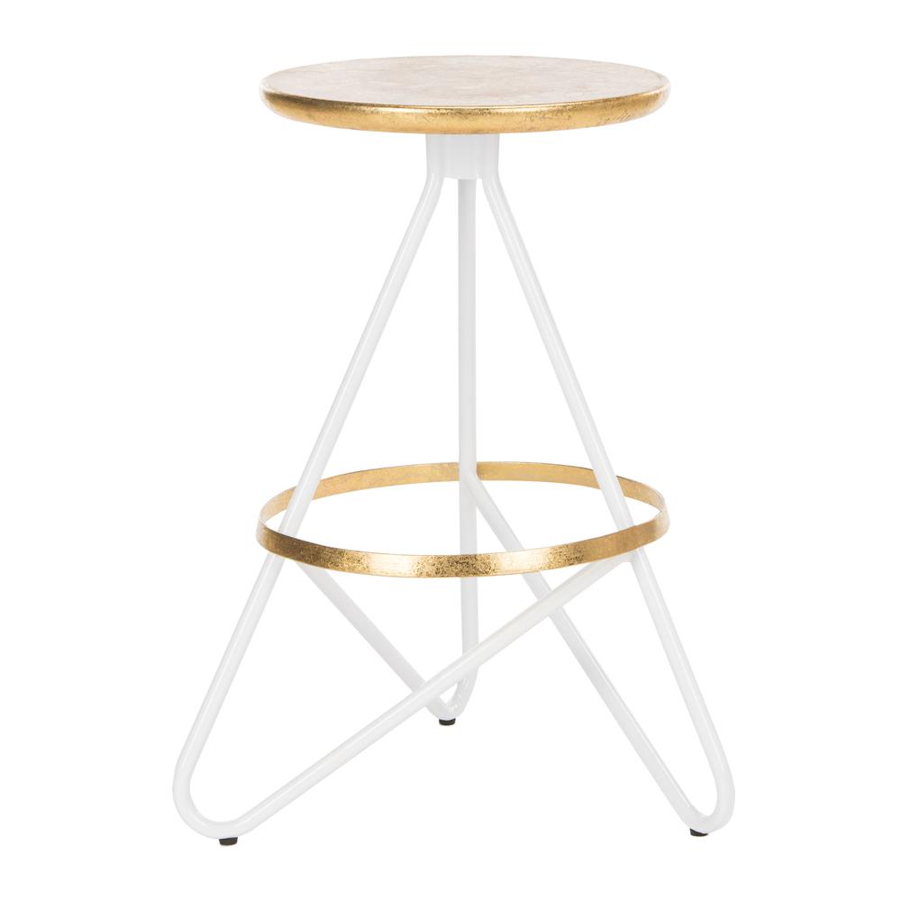 Galexia Counter Stool, White/Gold Top. Picture 1