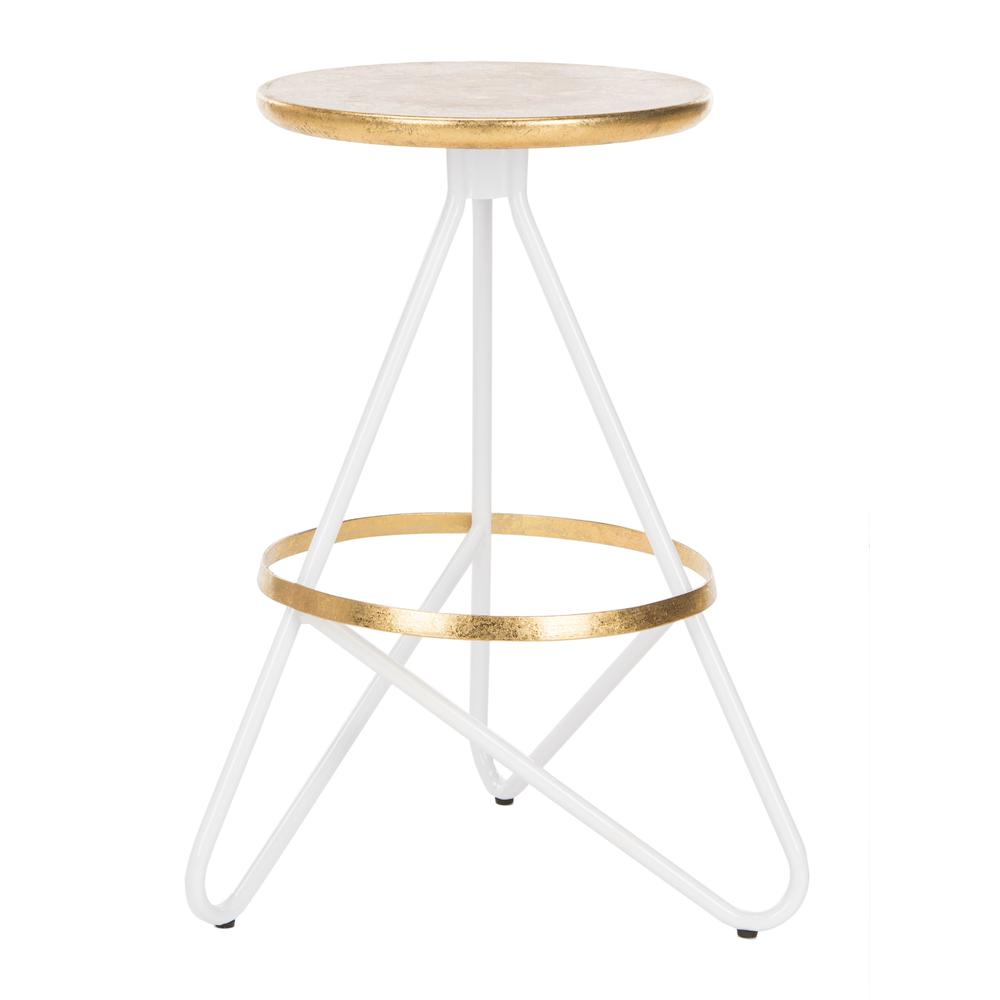 Galexia Counter Stool, White/Gold Top. Picture 6
