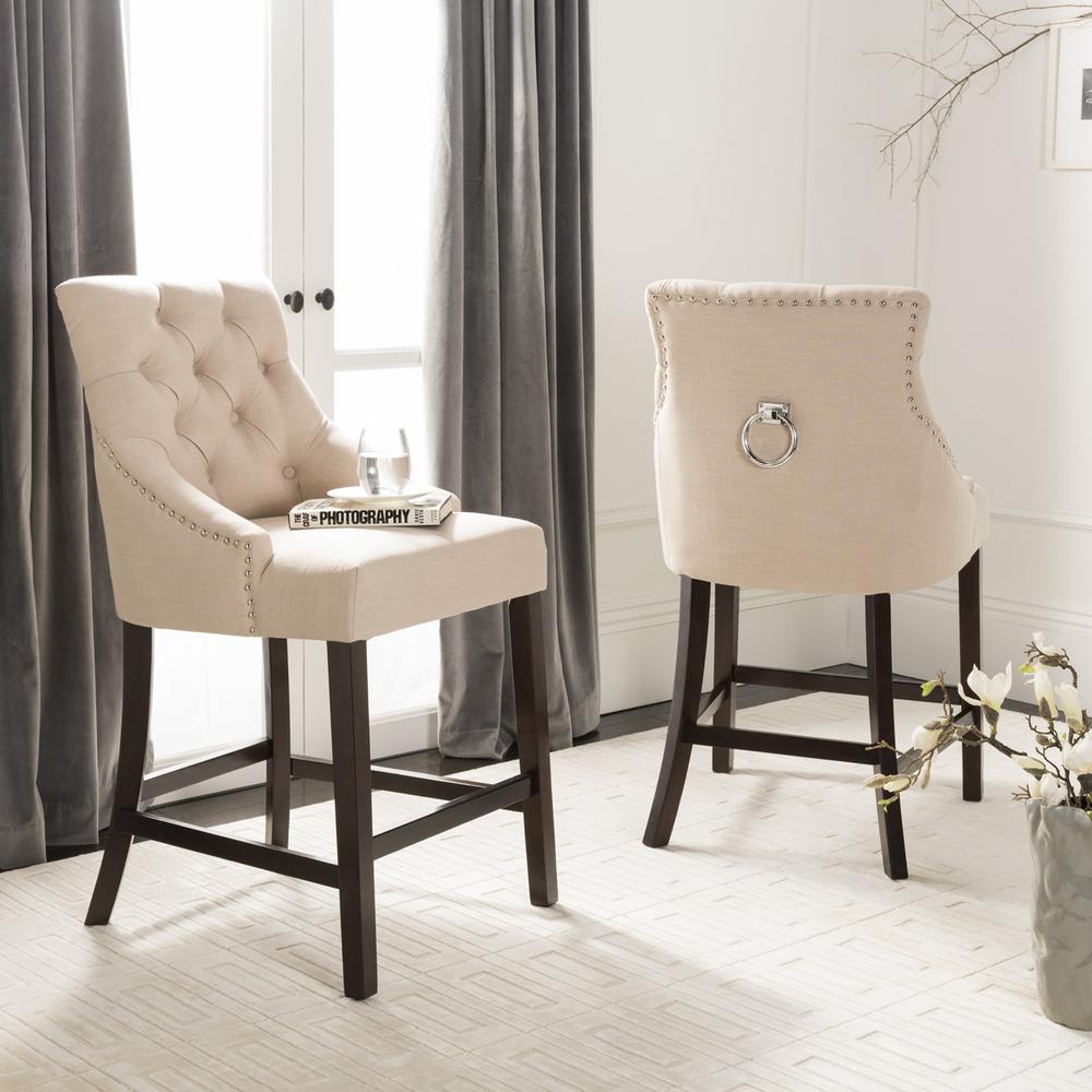 ELENI TUFTED WING BACK COUNTER STOOL, BST6305E-SET2. Picture 1