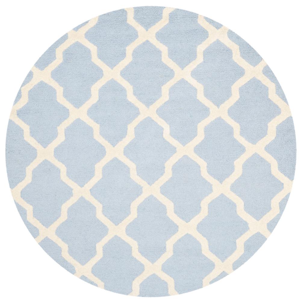 CAMBRIDGE, LIGHT BLUE / IVORY, 6' X 6' Round, Area Rug, CAM121A-6R. Picture 1
