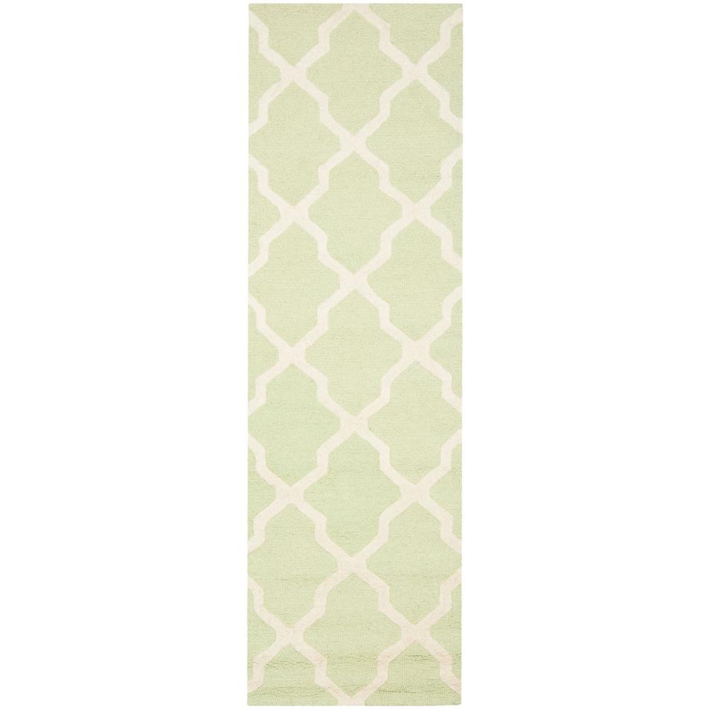 CAMBRIDGE, LIGHT GREEN / IVORY, 2'-6" X 6', Area Rug, CAM121B-26. Picture 1