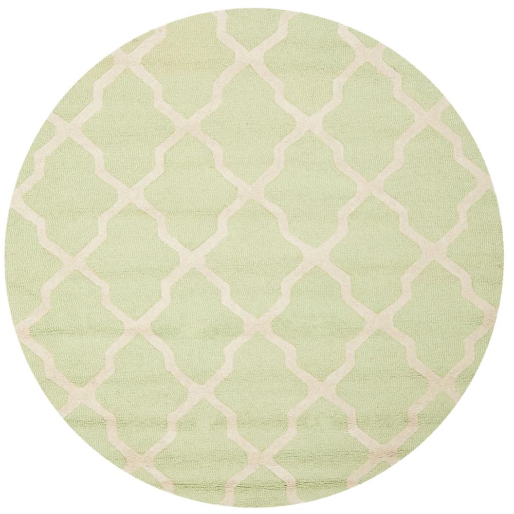 CAMBRIDGE, LIGHT GREEN / IVORY, 6' X 6' Round, Area Rug, CAM121B-6R. Picture 1
