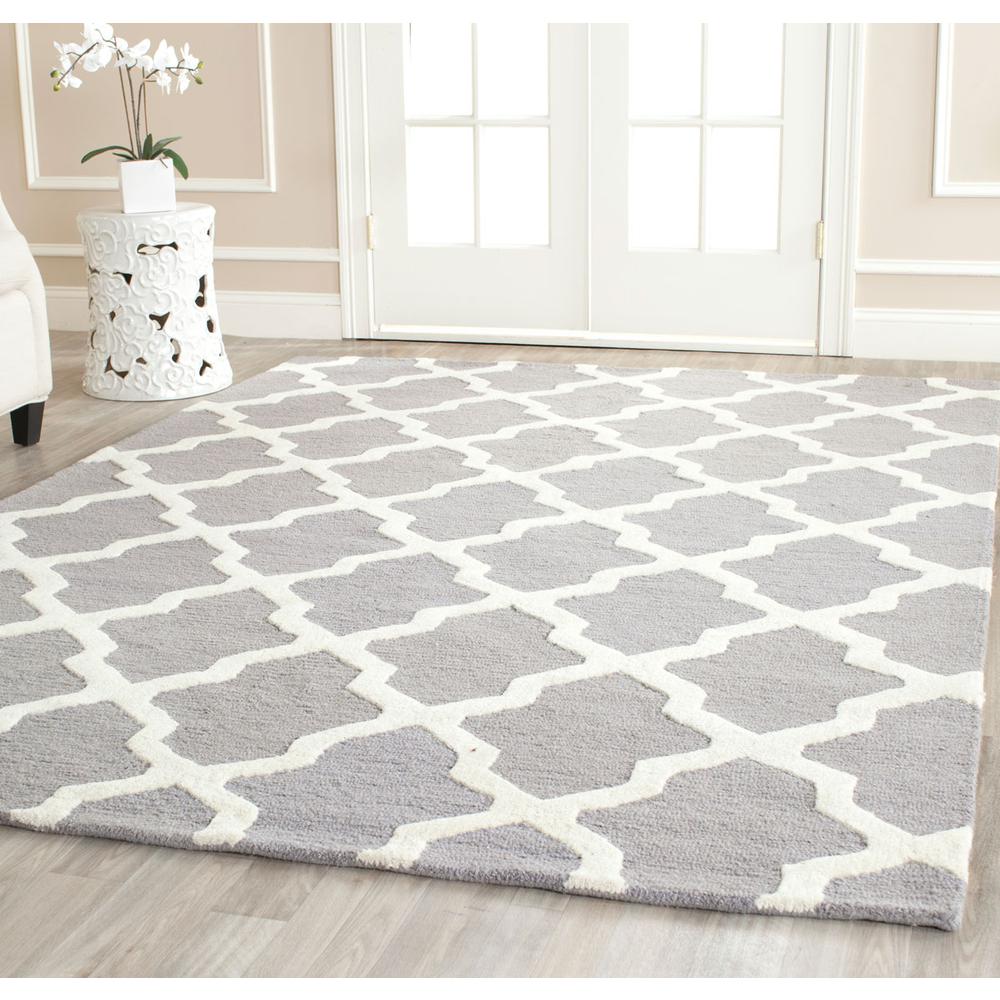 CAMBRIDGE, SILVER / IVORY, 6' X 9', Area Rug, CAM121D-6. Picture 1