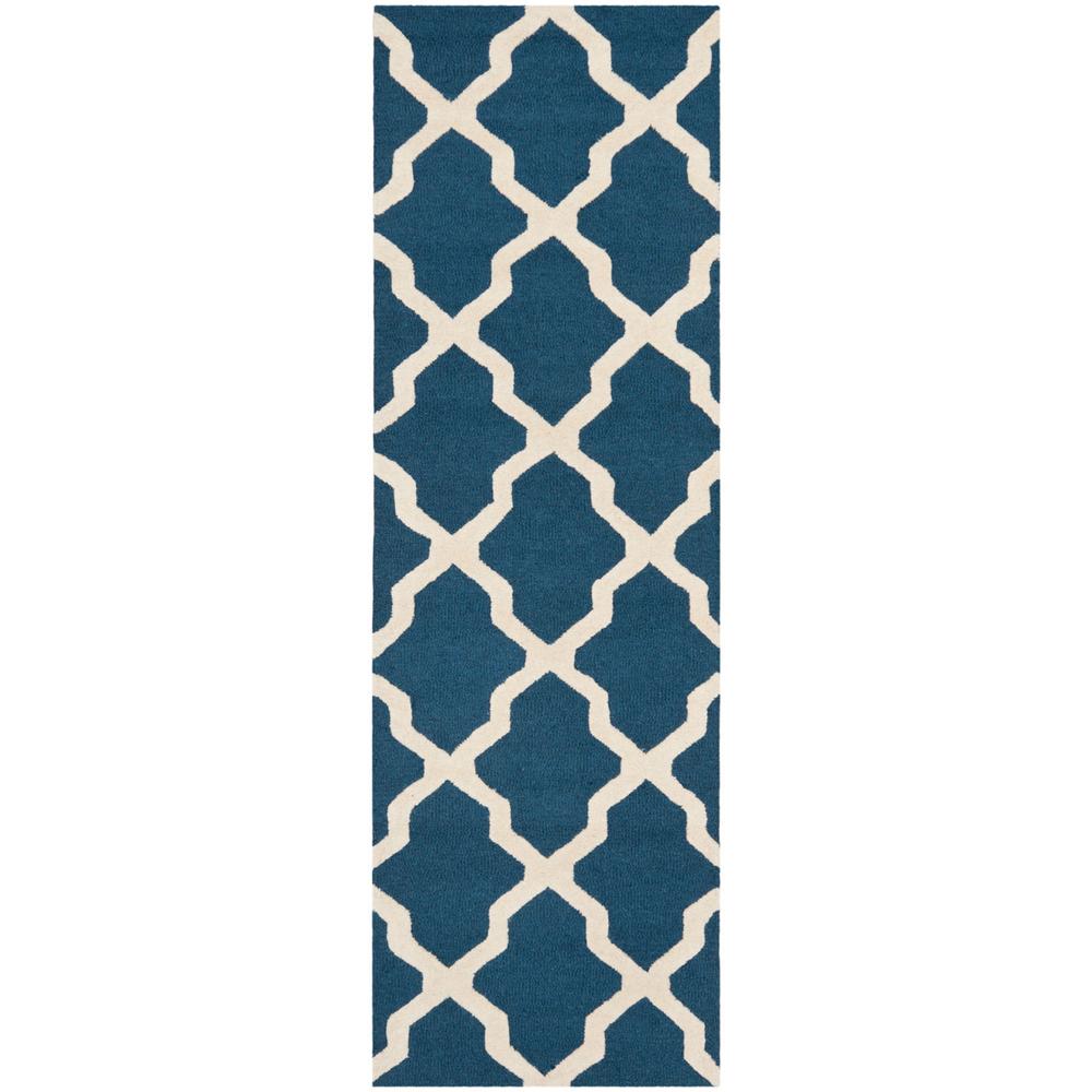 CAMBRIDGE, NAVY BLUE / IVORY, 2'-6" X 6', Area Rug, CAM121G-26. Picture 1