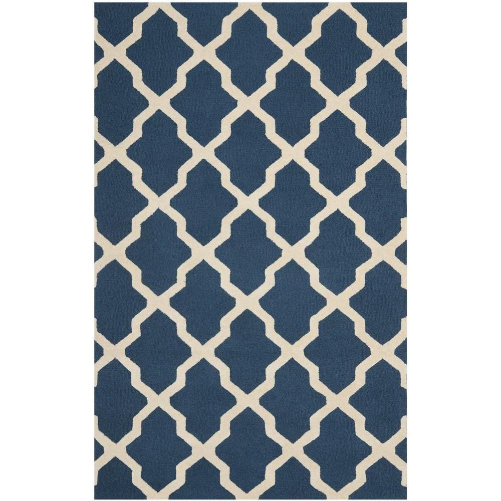 CAMBRIDGE, NAVY BLUE / IVORY, 5' X 8', Area Rug, CAM121G-5. Picture 1