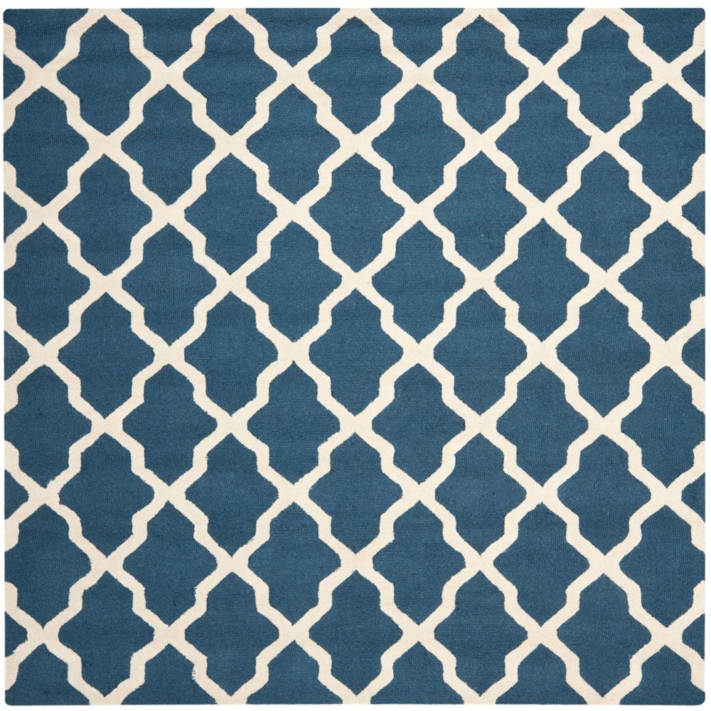 CAMBRIDGE, NAVY BLUE / IVORY, 8' X 8' Square, Area Rug, CAM121G-8SQ. Picture 1