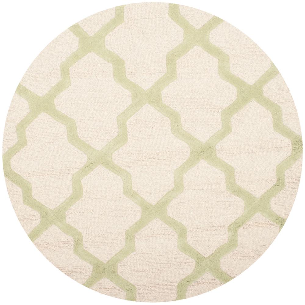 CAMBRIDGE, IVORY / LIGHT GREEN, 4' X 4' Round, Area Rug. The main picture.