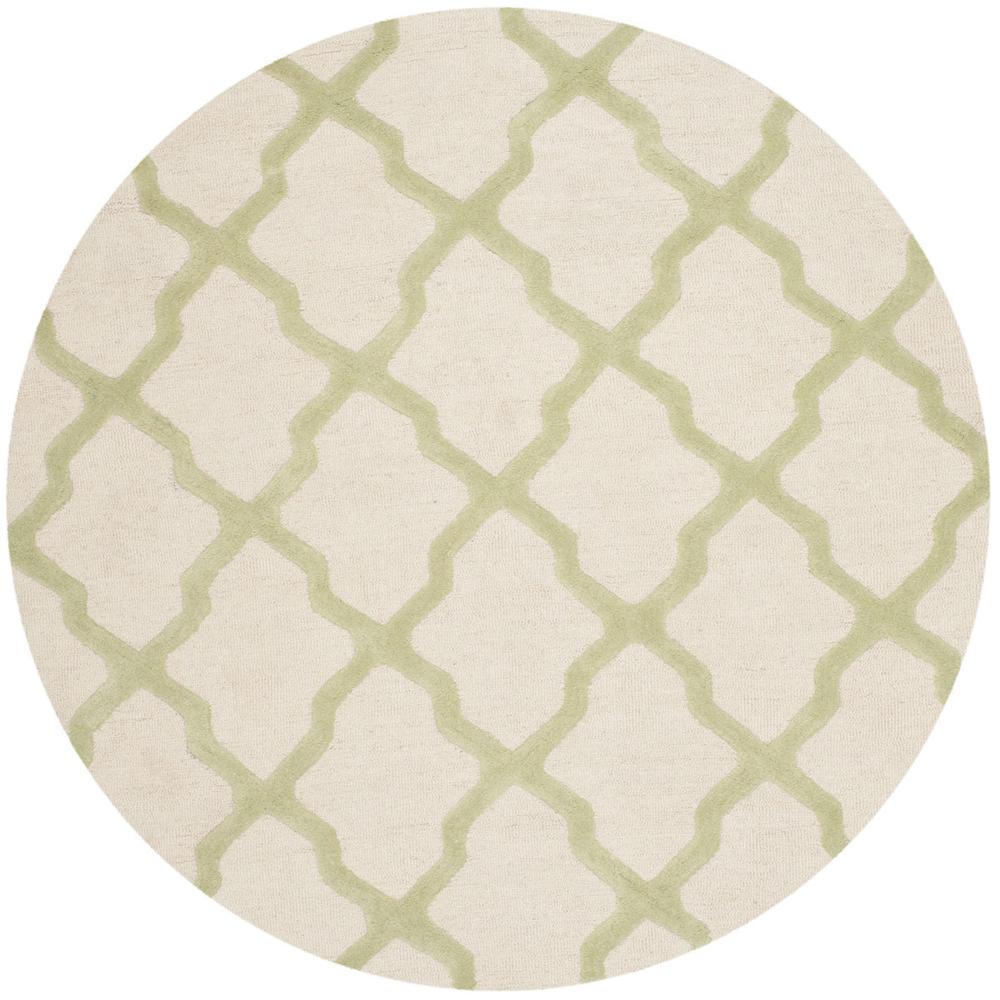 CAMBRIDGE, IVORY / LIGHT GREEN, 6' X 6' Round, Area Rug, CAM121N-6R. Picture 1