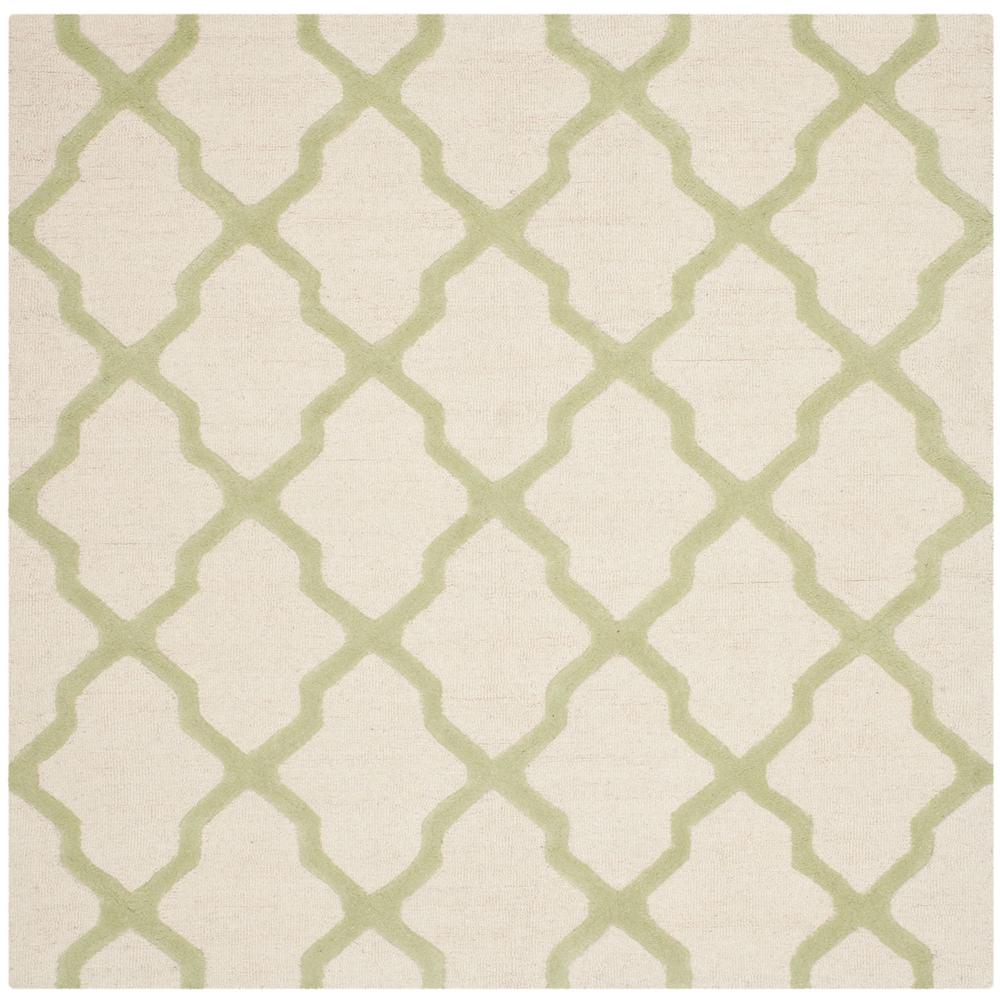 CAMBRIDGE, IVORY / LIGHT GREEN, 6' X 6' Square, Area Rug, CAM121N-6SQ. Picture 1
