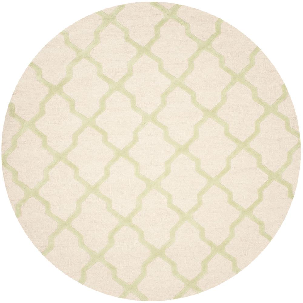 CAMBRIDGE, IVORY / LIGHT GREEN, 8' X 8' Round, Area Rug. Picture 1